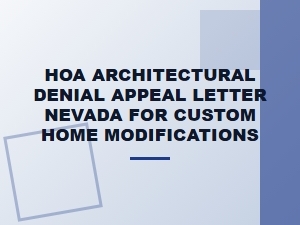 Appeal Your Nevada Hoa Architectural Denial Letter