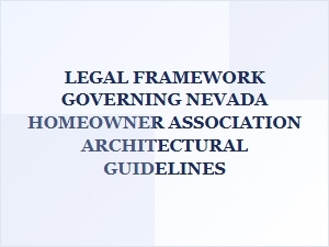 Nevada Hoa Architectural Guidelines Law