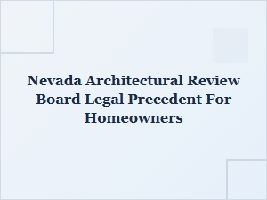 Nevada Architectural Review Board Legal Precedents