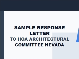 Nevada Hoa Architectural Committee Letter Sample