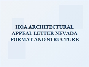 Nevada Hoa Appeal Letter Format & Structure