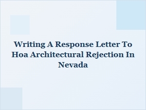 Responding to Hoa Architectural Denials