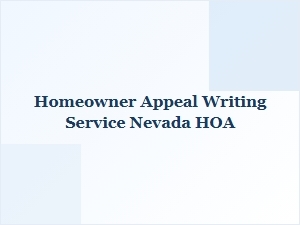 Homeowner Appeal Design Proposal for Nevada Hoas